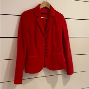 Red velvet blazer